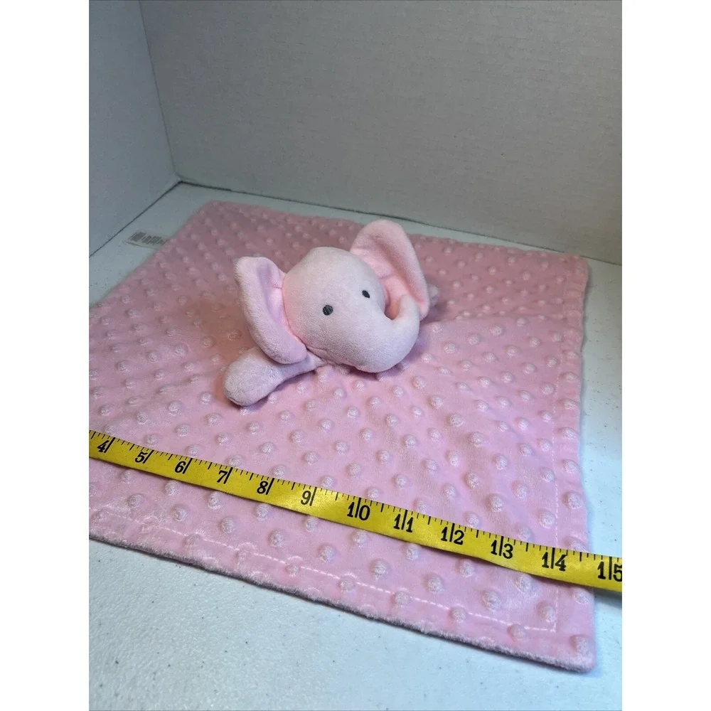 Nuby Elephant Pink Baby Security Blanket Lovey Plush Stuffed Sensory Fabric